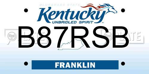 B87RSB Kentucky License Plate
