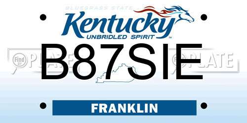 B87SIE Kentucky License Plate