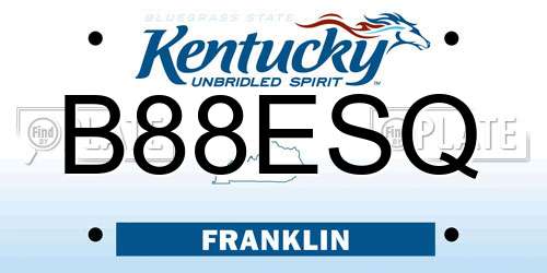B88ESQ Kentucky License Plate