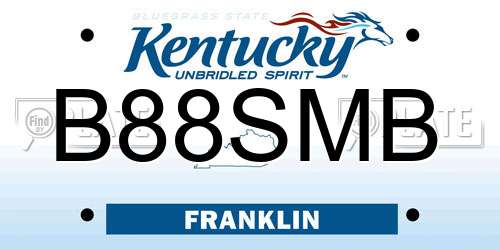 B88SMB Kentucky License Plate