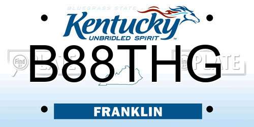 B88THG Kentucky License Plate