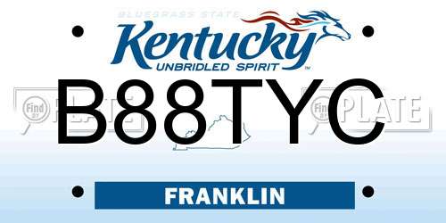 B88TYC Kentucky License Plate