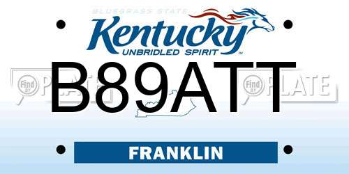 B89ATT Kentucky License Plate