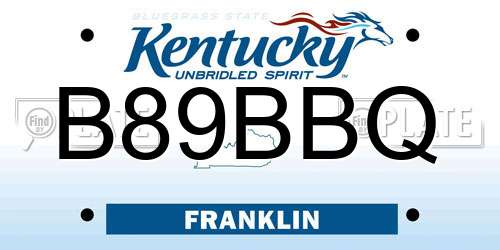 B89BBQ Kentucky License Plate