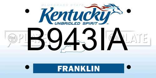 B943IA Kentucky License Plate