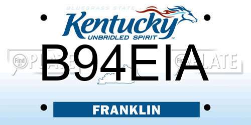 B94EIA Kentucky License Plate
