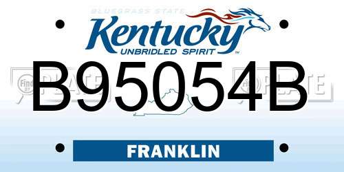 B95054B Kentucky License Plate