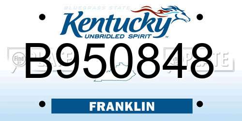 B950848 Kentucky License Plate