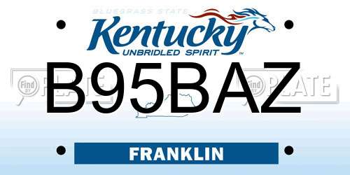B95BAZ Kentucky License Plate