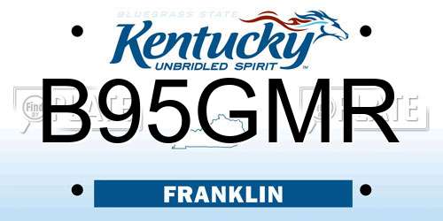 B95GMR Kentucky License Plate