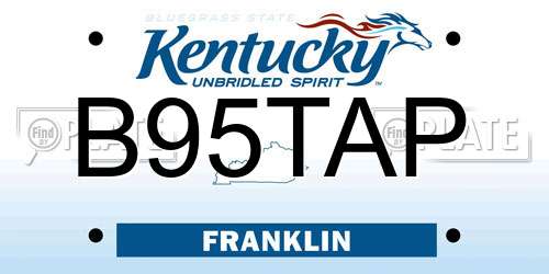 B95TAP Kentucky License Plate