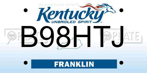B98HTJ Kentucky License Plate