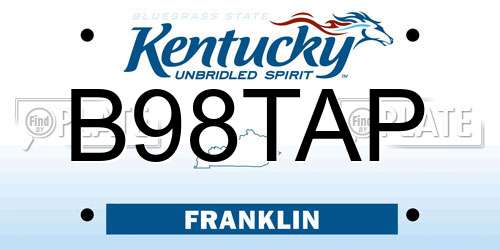 B98TAP Kentucky License Plate