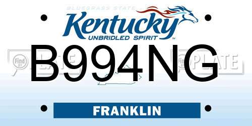 B994NG Kentucky License Plate