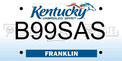 B99SAS Kentucky License Plate