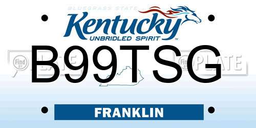 B99TSG Kentucky License Plate