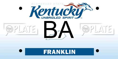 BA Kentucky License Plate