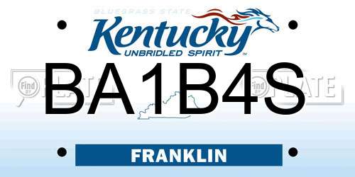 BA1B4S Kentucky License Plate