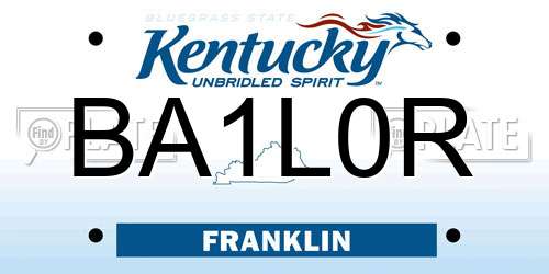 BA1L0R Kentucky License Plate