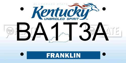 BA1T3A Kentucky License Plate
