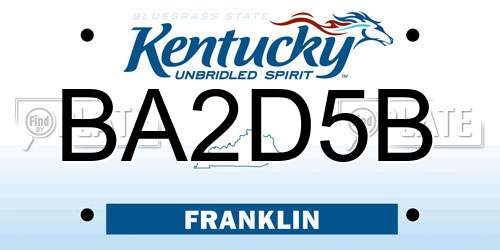 BA2D5B Kentucky License Plate