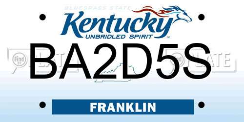 BA2D5S Kentucky License Plate