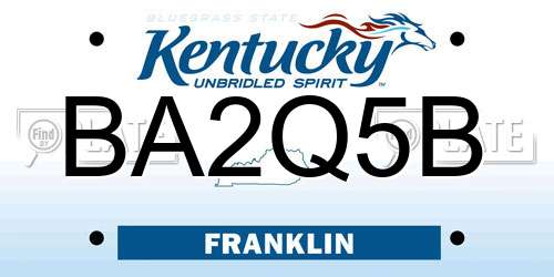 BA2Q5B Kentucky License Plate