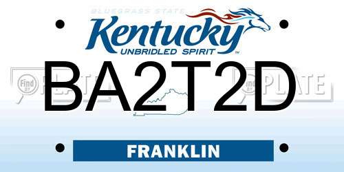 BA2T2D Kentucky License Plate