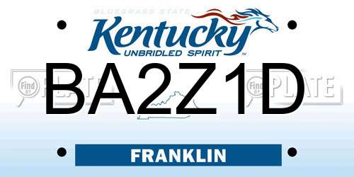 BA2Z1D Kentucky License Plate