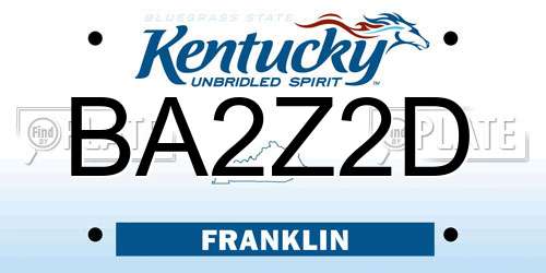 BA2Z2D Kentucky License Plate