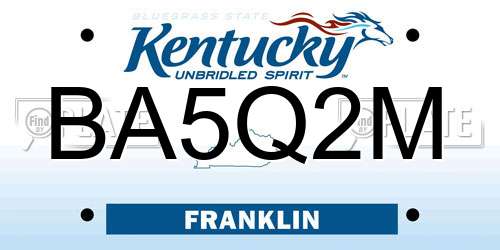 BA5Q2M Kentucky License Plate