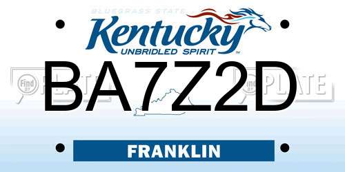 BA7Z2D Kentucky License Plate
