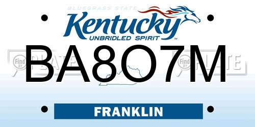 BA8O7M Kentucky License Plate