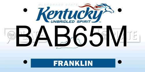 BAB65M Kentucky License Plate