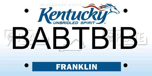 BABTBIB Kentucky License Plate