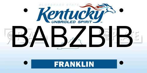 BABZBIB Kentucky License Plate