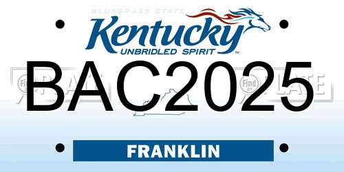 BAC2025 Kentucky License Plate