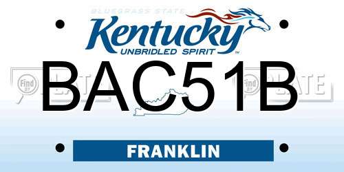 BAC51B Kentucky License Plate