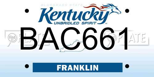 BAC661 Kentucky License Plate