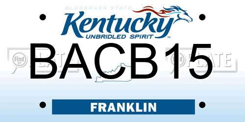 BACB15 Kentucky License Plate