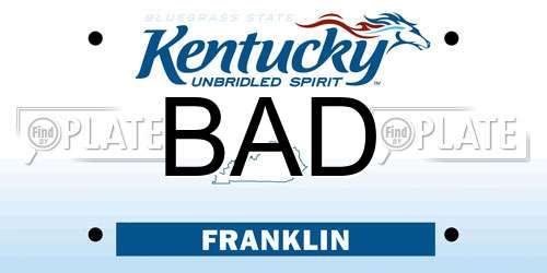 BAD Kentucky License Plate