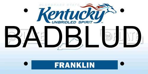 BADBLUD Kentucky License Plate