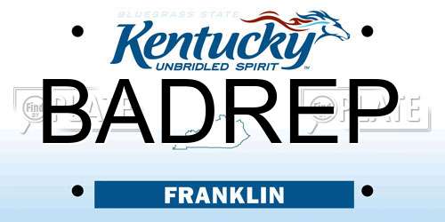 BADREP Kentucky License Plate