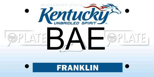 BAE Kentucky License Plate