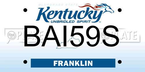 BAI59S Kentucky License Plate