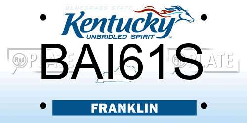BAI61S Kentucky License Plate
