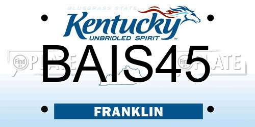 BAIS45 Kentucky License Plate