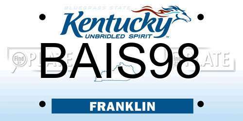 BAIS98 Kentucky License Plate