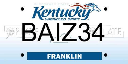 BAIZ34 Kentucky License Plate