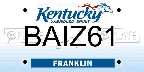 BAIZ61 Kentucky License Plate